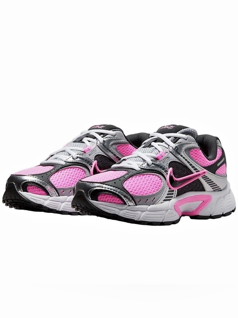 👟 NIKE Pink Black Silver Grey Sneakers Girly Workout Casual New Authentic Walk